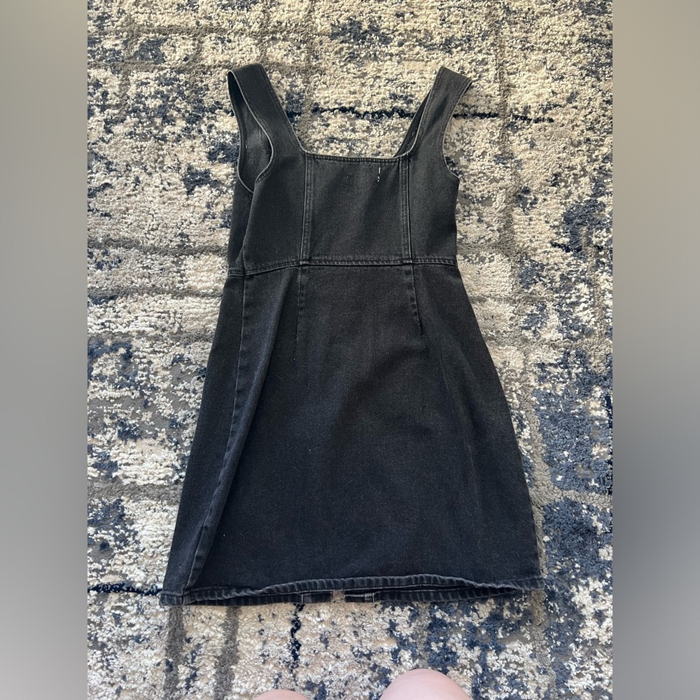 Urban Outfitters Black Denim Button Down Dress - Picture 2 of 6